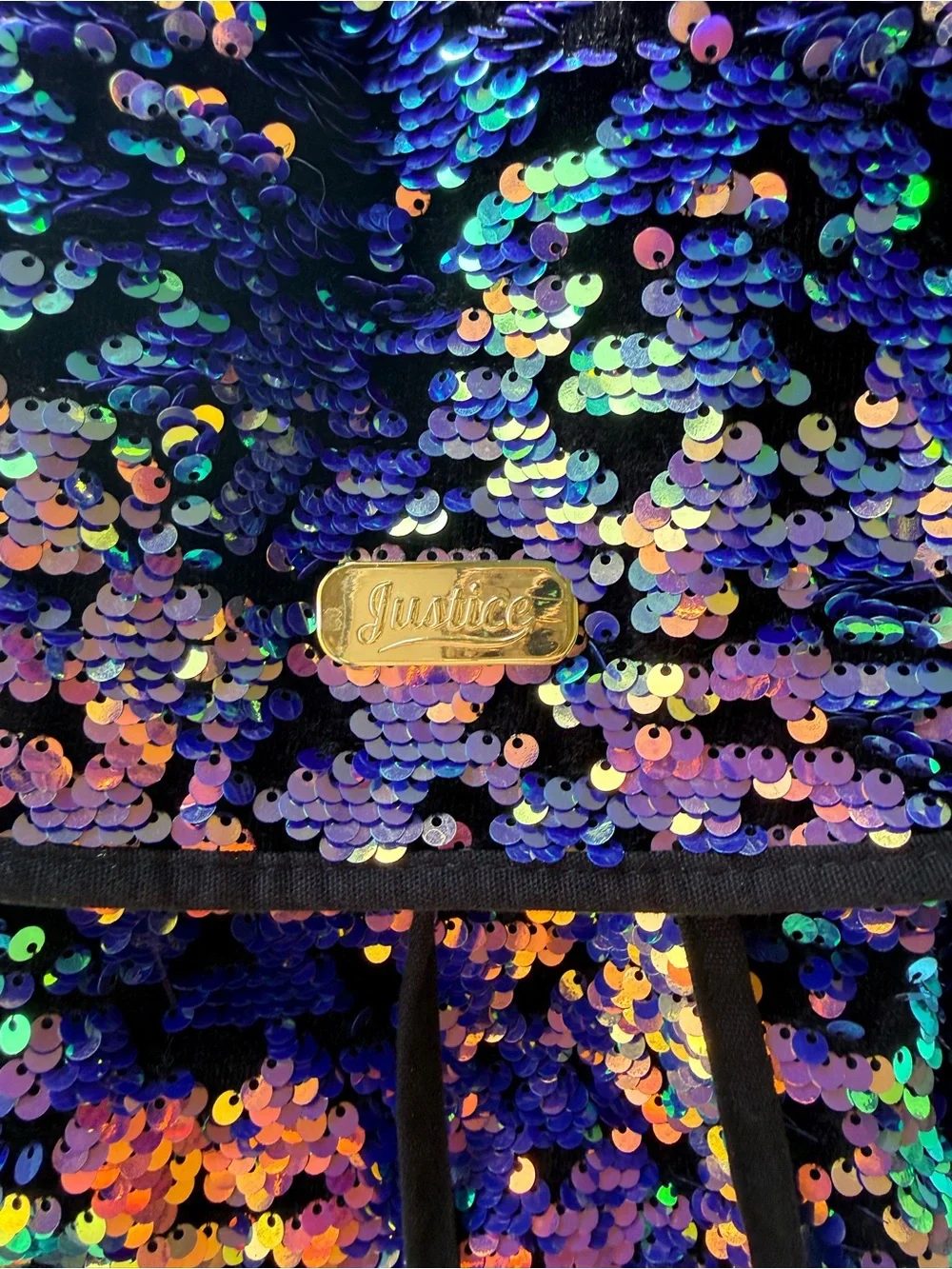 Justice Iridescent Sequin Backpack in Blue and Multicolor
